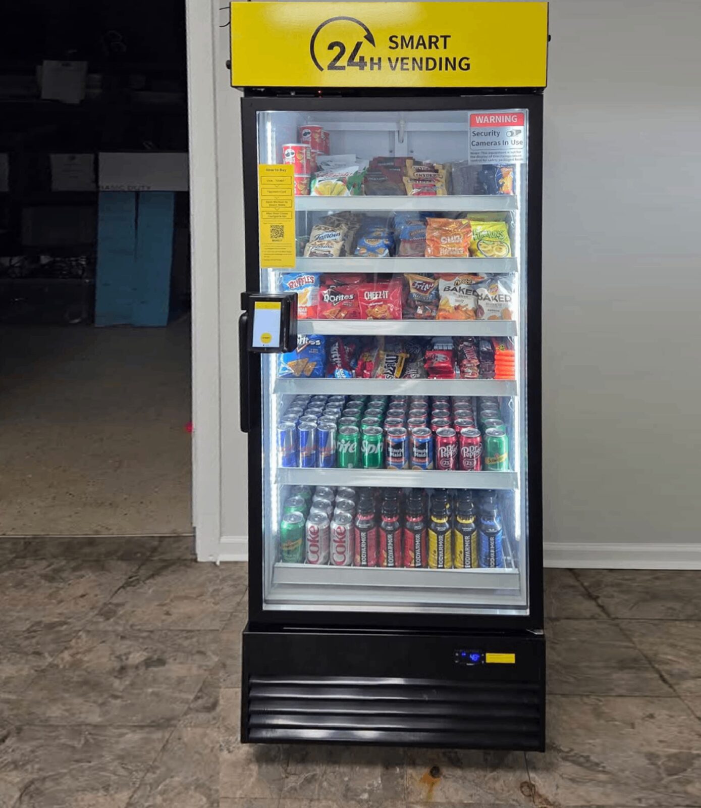 Stocked smart cooler, sample layout
